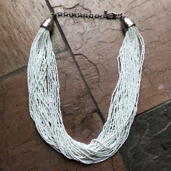 CHICO’S white 30-strand beaded necklace (C1) - Picture 2 of 6